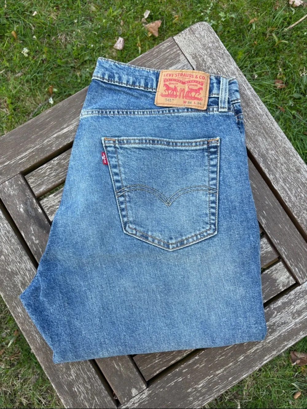 Levi's Men's Straight Blue Denim Jeans with Leather Patch